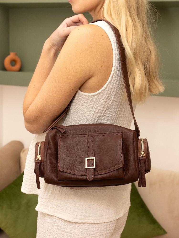 Novo Brown Alexandria Pocket Shoulder Bag - Image 1 of 4 Novo Brown Alexandria Pocket Shoulder Bag - Image 1 of 4