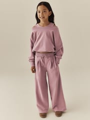 Pink Off Shoulder Sweatshirt and Joggers Set (3-16yrs) - Image 1 of 10