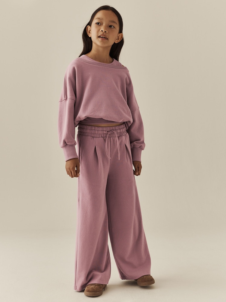 Pink Off Shoulder Sweatshirt and Joggers Set (3-16yrs) - Image 2 of 10 Pink Off Shoulder Sweatshirt and Joggers Set (3-16yrs) - Image 2 of 10