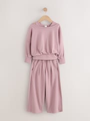 Pink Off Shoulder Sweatshirt and Joggers Set (3-16yrs) - Image 5 of 10
