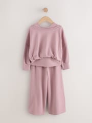 Pink Off Shoulder Sweatshirt and Joggers Set (3-16yrs) - Image 7 of 10