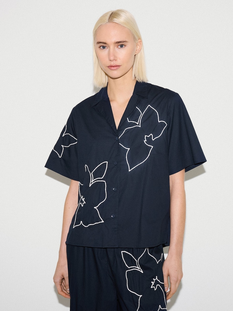 Jigsaw Blue Cut Out Embroidery Shirt - Image 1 of 5