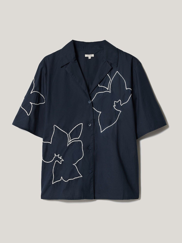 Jigsaw Blue Cut Out Embroidery Shirt - Image 5 of 5