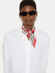 Jigsaw Cream Stripe Silk Twill Scarf - Image 1 of 4