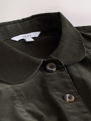 Khaki Green Corduroy Puff Sleeve Fitted Top - Image 8 of 8