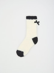 Friends Like These Cream and Black Zebra Print Cosy Slipper Socks 3 Pack - Image 2 of 7