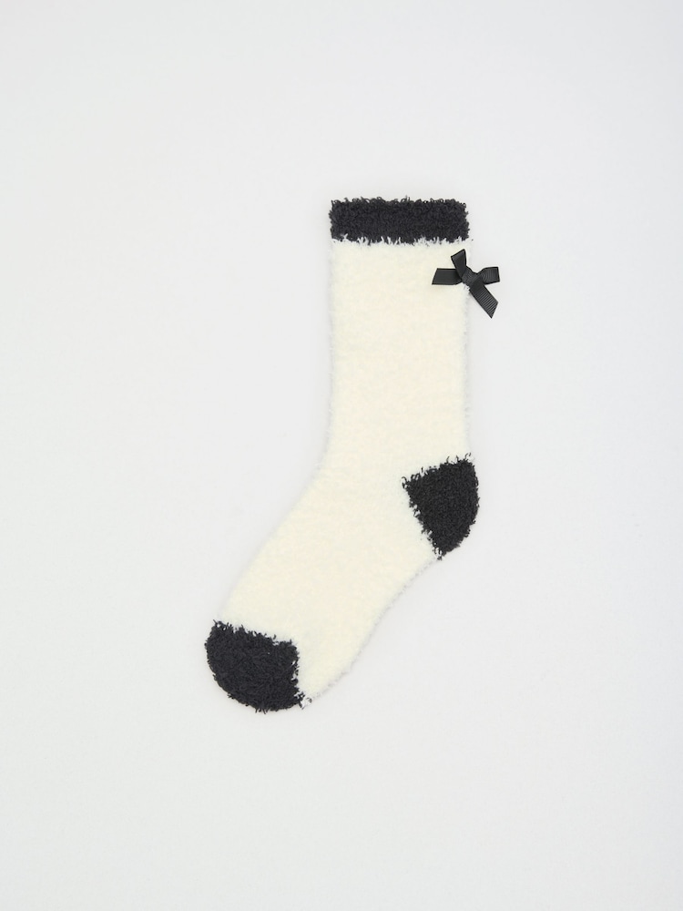 Friends Like These Cream and Black Zebra Print Cosy Slipper Socks 3 Pack - Image 2 of 7 Friends Like These Cream and Black Zebra Print Cosy Slipper Socks 3 Pack - Image 2 of 7
