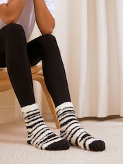 Friends Like These Cream and Black Zebra Print Cosy Slipper Socks 3 Pack - Image 7 of 7