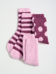 Purple Polka Dot Print - Friends Like These Kuschelige Slipper-Socken 3 er-Pack - Bild 1 von 7