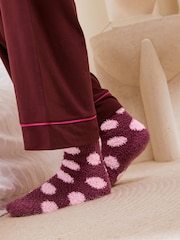 Purple Polka Dot Print - Friends Like These Kuschelige Slipper-Socken 3 er-Pack - Bild 3 von 7