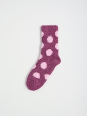 Purple Polka Dot Print - Friends Like These Kuschelige Slipper-Socken 3 er-Pack - Bild 4 von 7