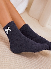 Navy Plaid Check - Friends Like These Kuschelige Slipper-Socken 3 er-Pack - Bild 3 von 7