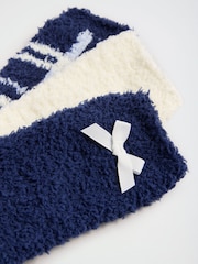 Navy Plaid Check - Friends Like These Kuschelige Slipper-Socken 3 er-Pack - Bild 4 von 7
