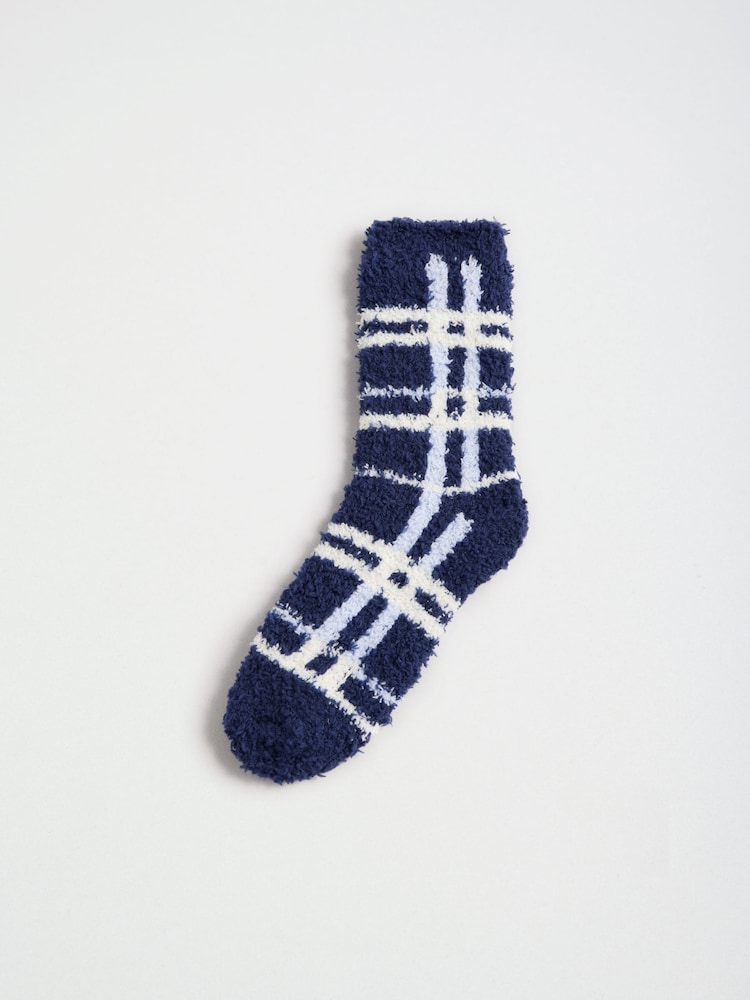 Navy Plaid Check - Friends Like These Kuschelige Slipper-Socken 3 er-Pack - Bild 7 von 7