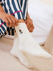 Cream and Green Christmas Dog - Friends Like These Kuschelige Slipper-Socken 3 er-Pack - Bild 2 von 7