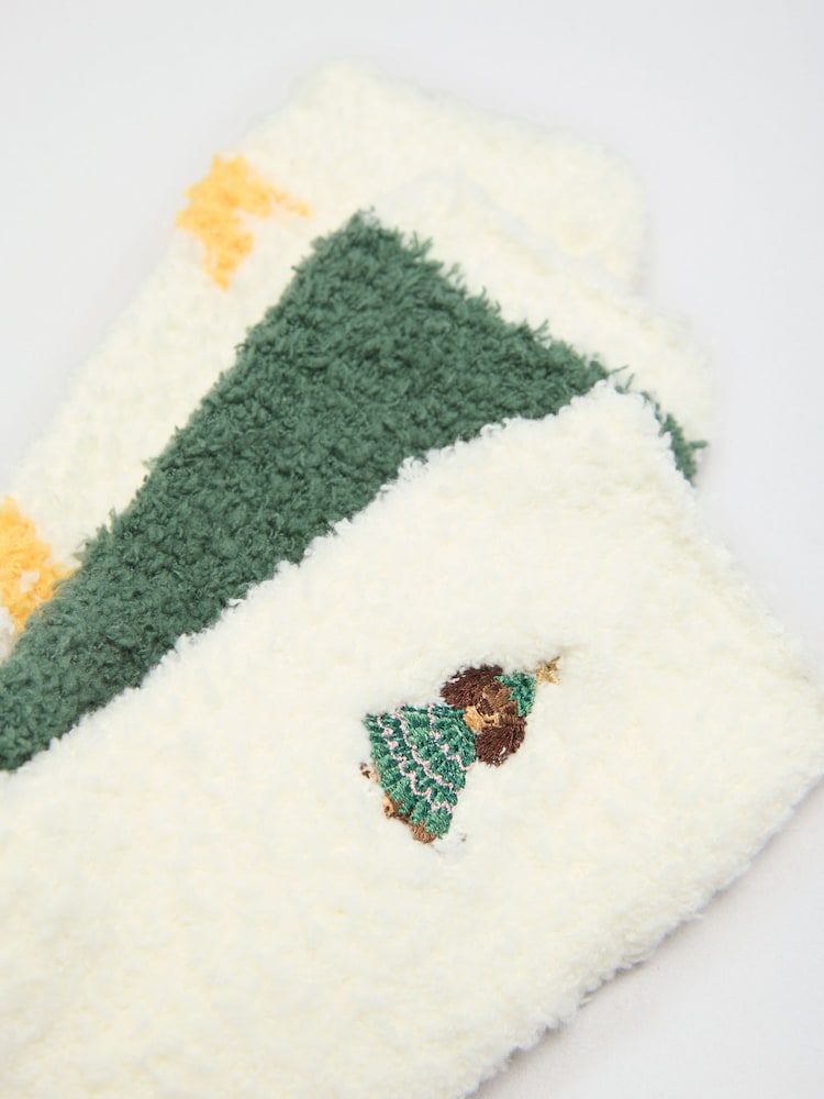 Cream and Green Christmas Dog - Friends Like These Kuschelige Slipper-Socken 3 er-Pack - Bild 7 von 7