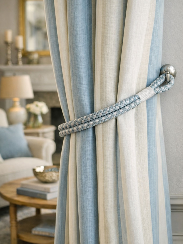 Laura Ashley Set of 2 Blue Gillian Tiebacks - Image 1 of 2 Laura Ashley Set of 2 Blue Gillian Tiebacks - Image 1 of 2