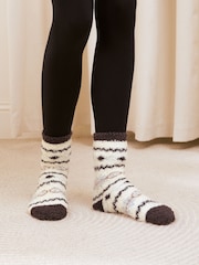 Choc and Cream Christmas Fairisle - Friends Like These Kuschelige Slipper-Socken 3 er-Pack - Bild 3 von 7