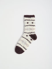 Choc and Cream Christmas Fairisle - Friends Like These Kuschelige Slipper-Socken 3 er-Pack - Bild 5 von 7