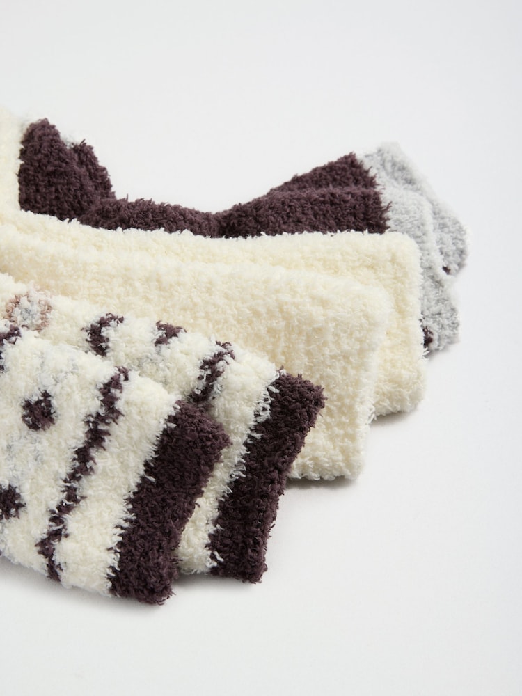 Choc and Cream Christmas Fairisle - Friends Like These Kuschelige Slipper-Socken 3 er-Pack - Bild 7 von 7