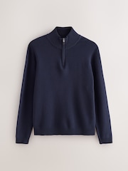 Neutral/Navy Quarter Zip Jumpers 2 Pack - Image 2 of 5