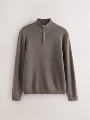 Neutral/Navy Quarter Zip Jumpers 2 Pack - Image 3 of 5