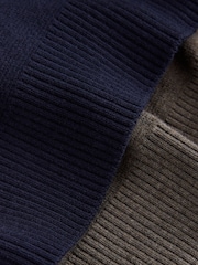 Neutral/Navy Quarter Zip Jumpers 2 Pack - Image 4 of 5