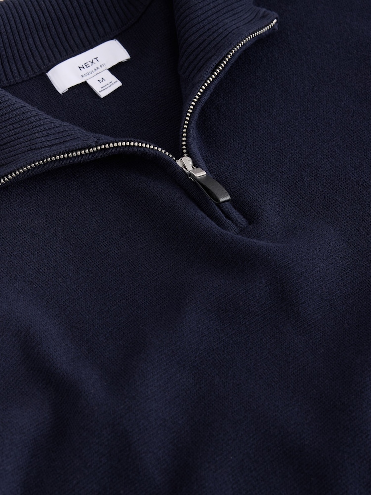 Neutral/Navy Quarter Zip Jumpers 2 Pack - Image 5 of 5