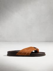 Tan Brown N. Premium Toe Thong Footbed Sandals - Image 3 of 6