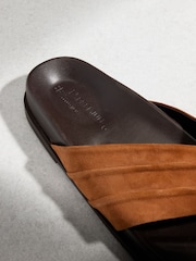 Tan Brown N. Premium Toe Thong Footbed Sandals - Image 6 of 6