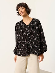 FatFace Nessie Black Rose Bud Petite Blouse - Image 1 of 6