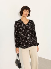 FatFace Nessie Black Rose Bud Petite Blouse - Image 5 of 6