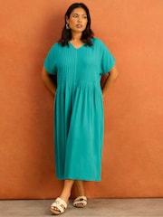 Live Unlimited Blue Petite Pleated Midi Dress - Image 7 of 7