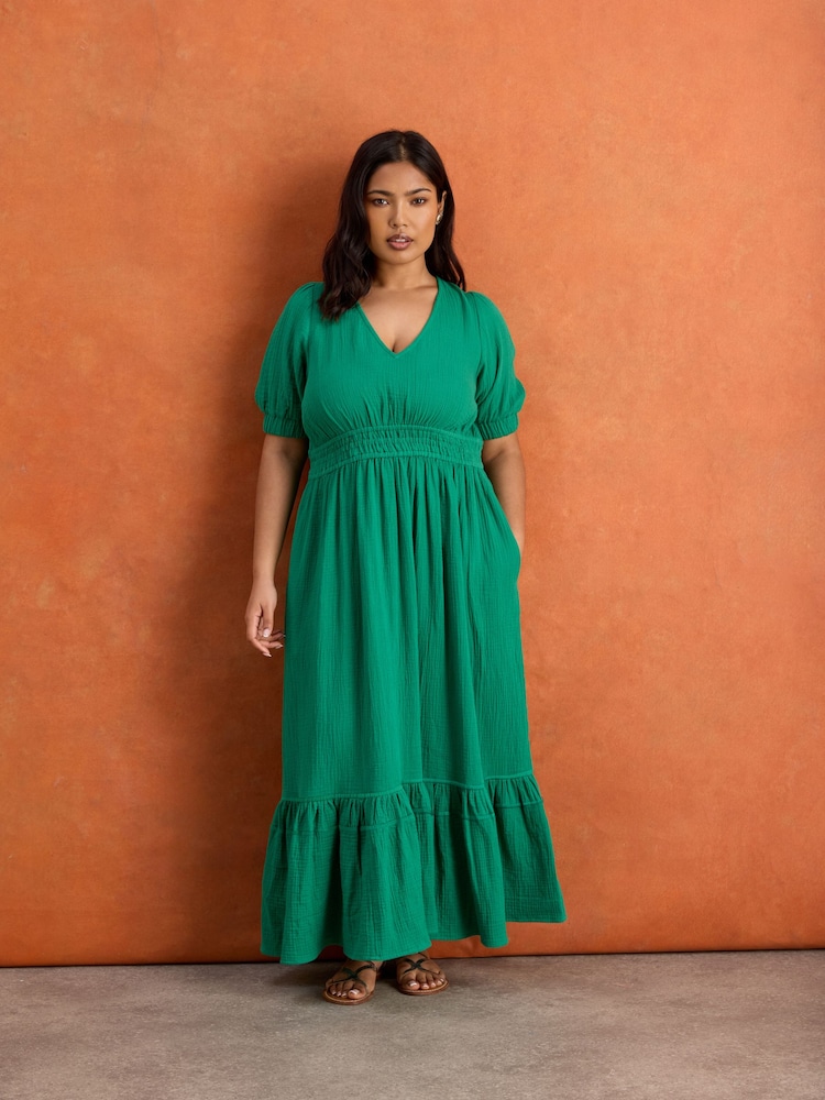 green dress size 6 Buy Live Unlimited Cheesecloth V-Neck Maxi from Next USA Product ID:AP1D106466_AB315_M