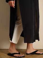 Live Unlimited Black Petite Split Front Crinkle Tunic - Image 5 of 5
