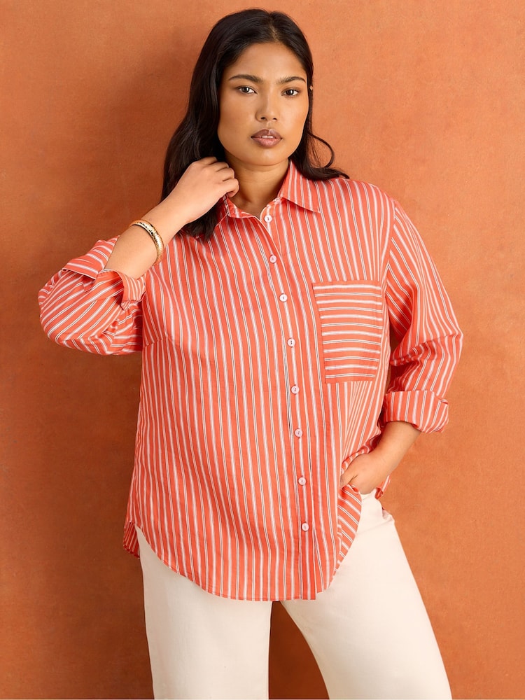 Live Unlimited Red Stripe Shirt With Patch Pocket - Image 1 of 6