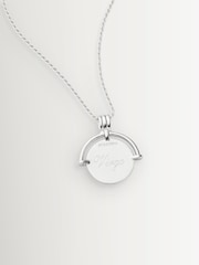 Missoma Silver Lucy Williams Medium Engravable Roman Arc Coin Necklace - Image 2 of 3