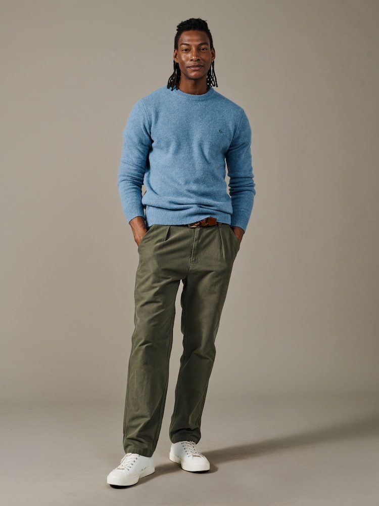Aubin Blue Phillips Lambswool Crew Neck Jumper - Image 4 of 4 Aubin Blue Phillips Lambswool Crew Neck Jumper - Image 4 of 4