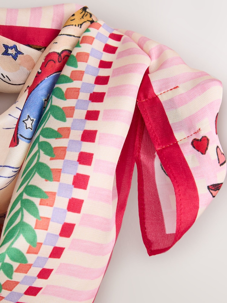 Cath Kidston Red/Pink Paddington Lightweight Scarf - Image 4 of 4 Cath Kidston Red/Pink Paddington Lightweight Scarf - Image 4 of 4
