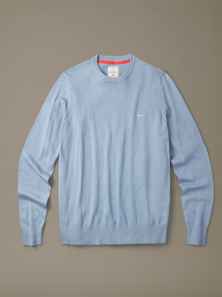 Aubin Blue Raven Cotton Crew Neck Jumper - Image 1 of 1