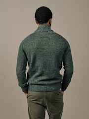 Aubin Green Firsby Conceald Button Neck Jumper - Bild 2 von 5