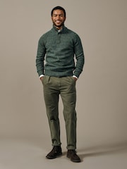 Aubin Green Firsby Conceald Button Neck Jumper - Bild 3 von 5