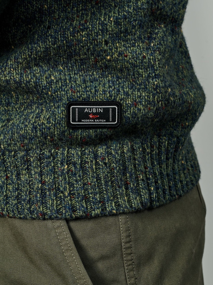 Aubin Green Firsby Conceald Button Neck Jumper - Bild 5 von 5