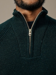 Aubin Green Pelham Zip Neck Jumper - Image 3 of 4