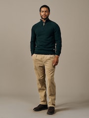 Aubin Green Pelham Zip Neck Jumper - Image 4 of 4