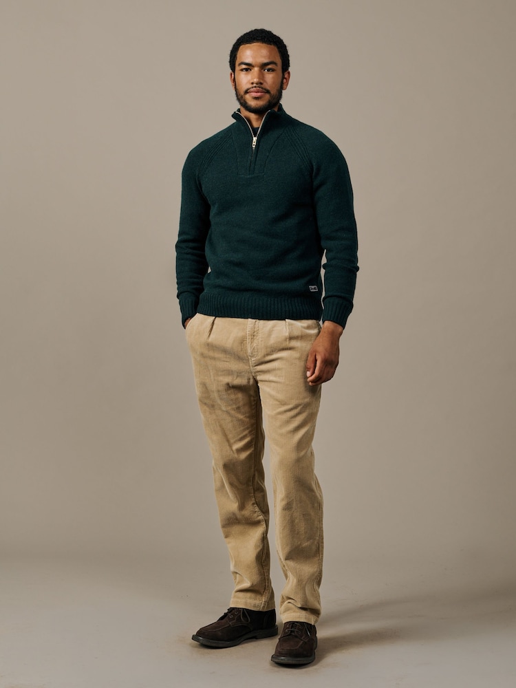 Aubin Green Pelham Zip Neck Jumper - Image 4 of 4