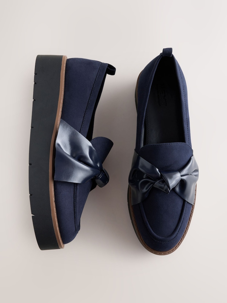 Mornarica - Forever Comfort® Chunky Bow Loafers - Slika 1 iz 5