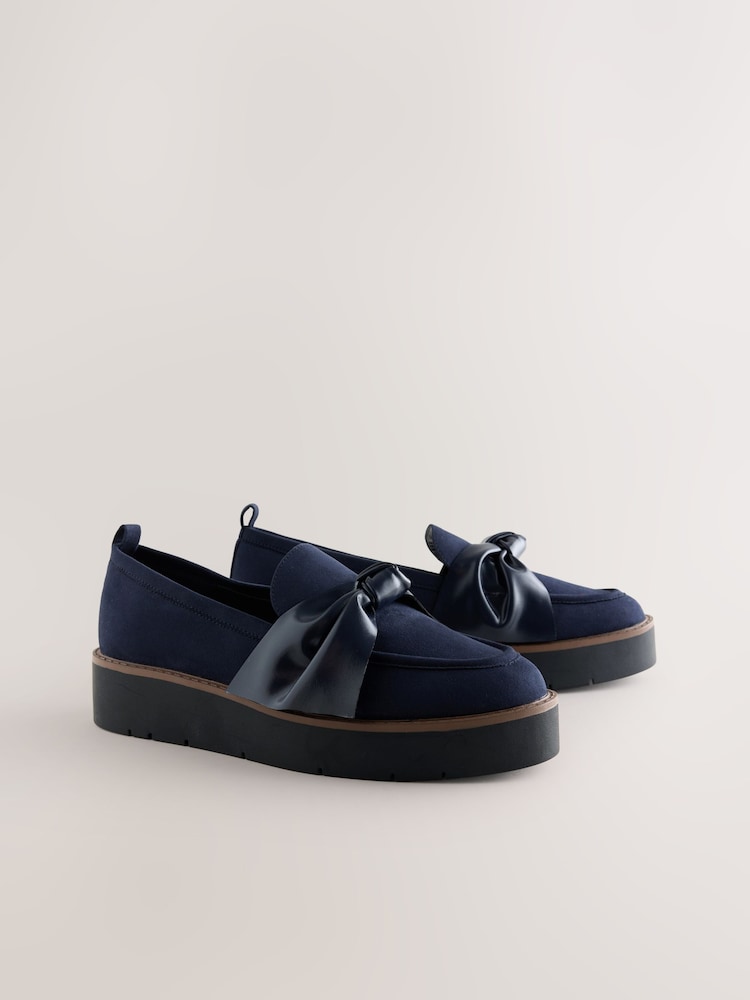Mornarica - Forever Comfort® Chunky Bow Loafers - Slika 2 iz 5