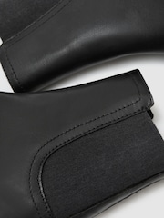 Reiss Black Lennon Leather Flat Ankle Boots - Image 6 of 6