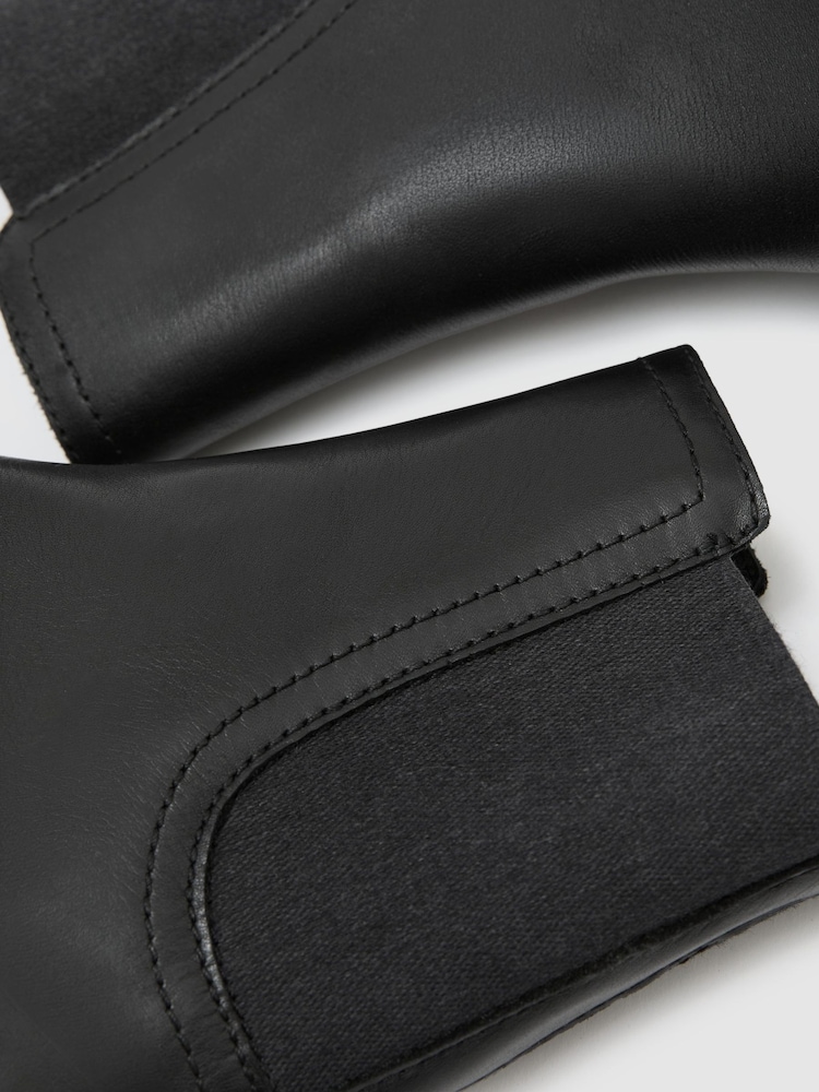 Reiss Black Lennon Leather Flat Ankle Boots - Image 6 of 6 Reiss Black Lennon Leather Flat Ankle Boots - Image 6 of 6